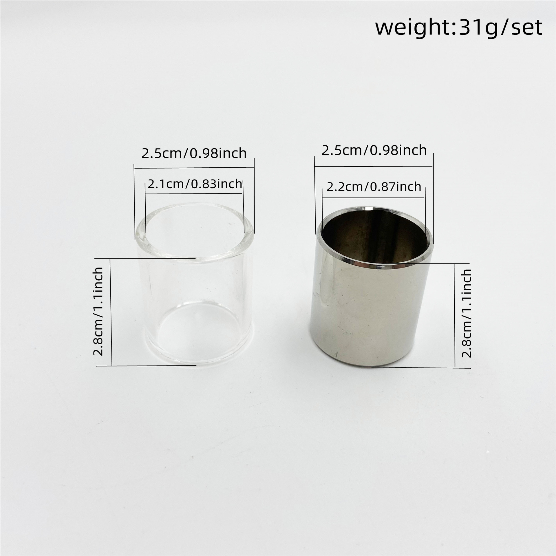 Guitar Slide Tube - Glide pour guitare en verre et
