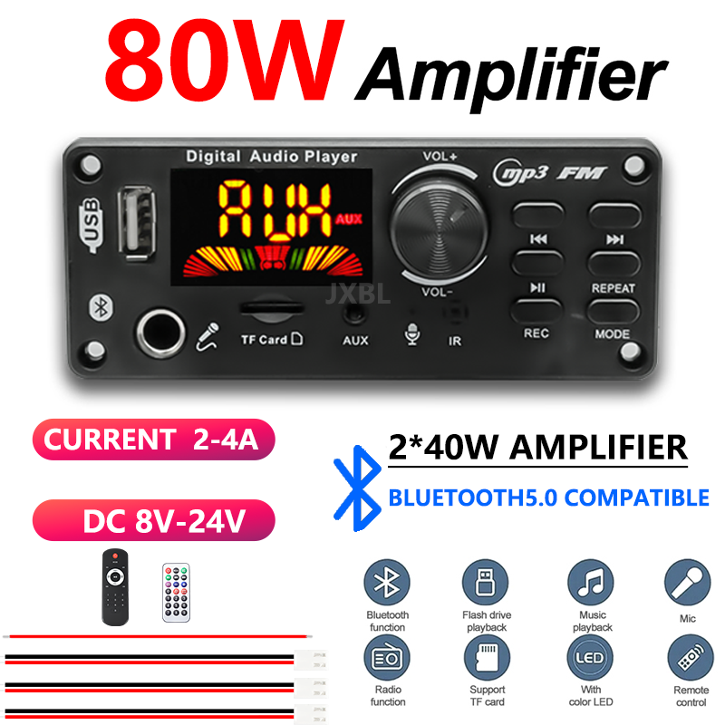 Audio Music Mp3 - Carte décodeur MP3 Bluetooth 5.0 80W,