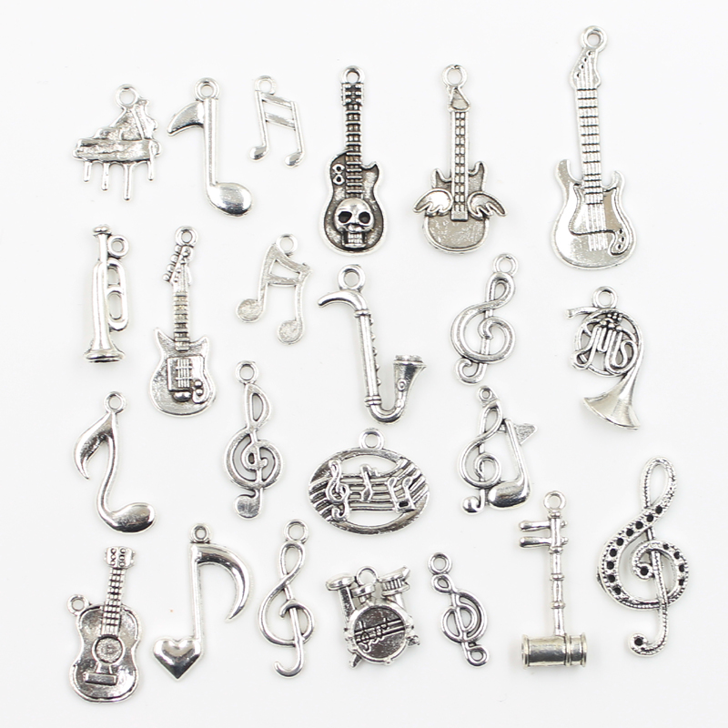 Audio Music Notes - 30 pièces breloques musique guitare Note