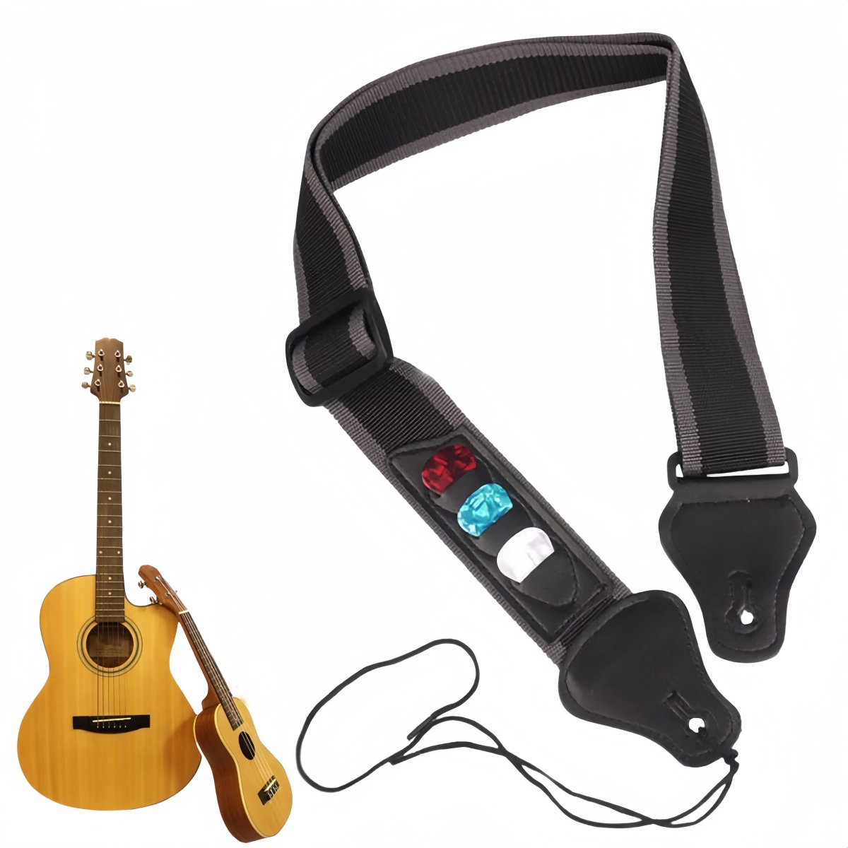 Sangle de guitare en cuir PU M - Electric Guitar Pick Pack avis et prix