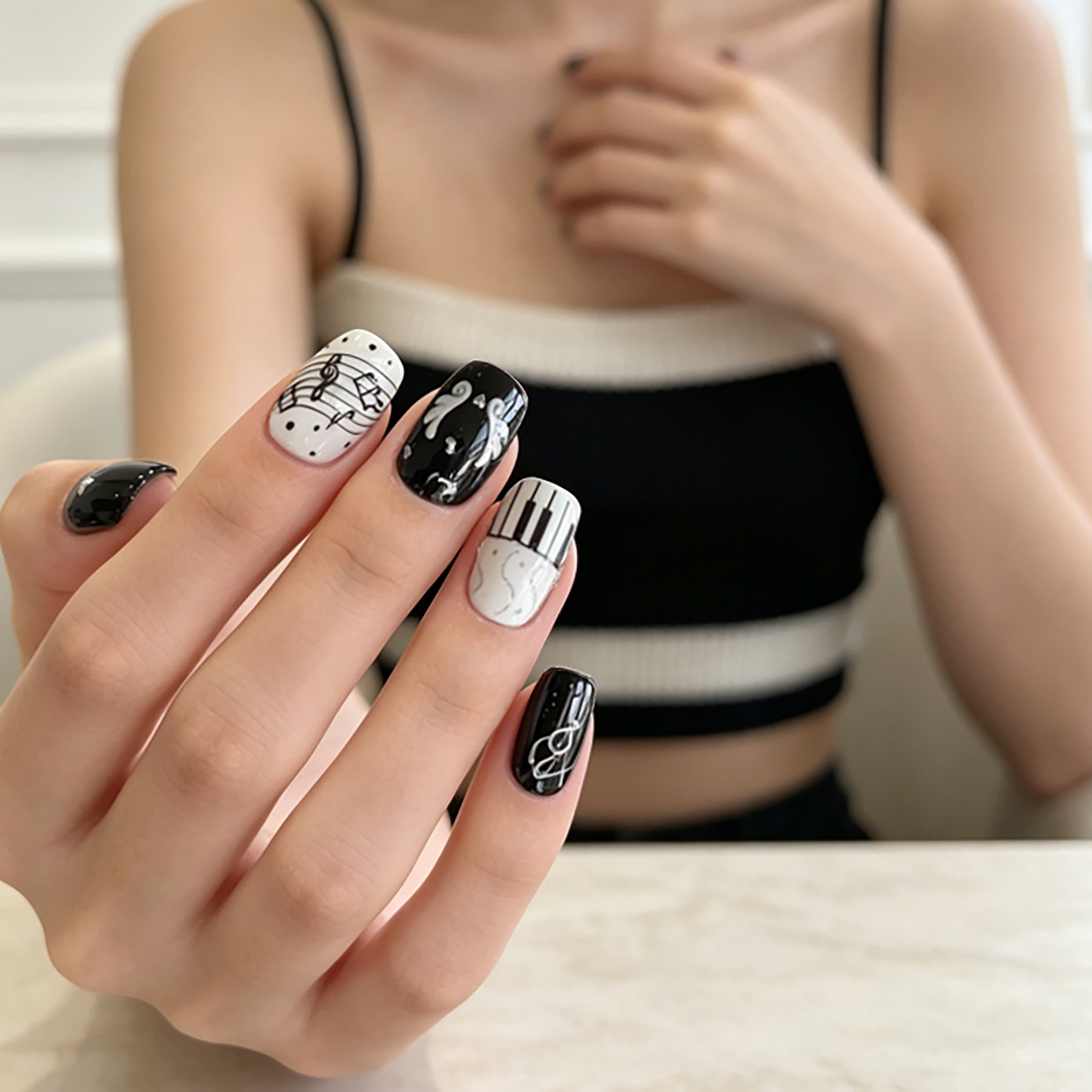 Autocollants pour ongles en fo - Audio Music Notes avis et prix